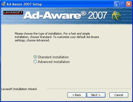 Ad-aware install type